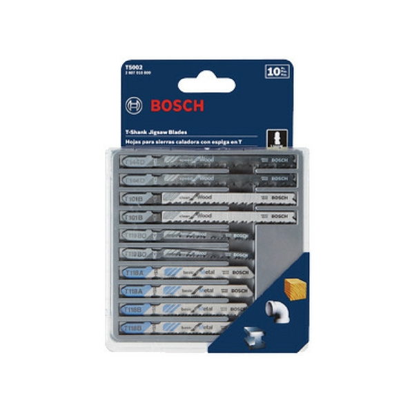 Bosch T5002 Wood Metal Jigsaw Blade Set 10 Pack Siggia Hardware